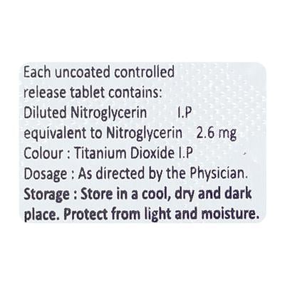 NITRORIN 2.6 Tablet 10's - Angina