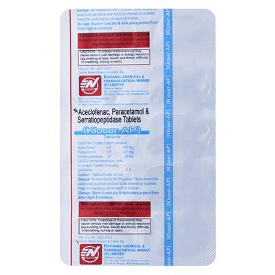 KLOSER AP Tablet 10's - Pain relief-Nsa