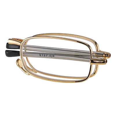 Klar Eye Fold Full Rim Metal Power K-5011 Reading Glass - Gold, 2.5 Power - Men Eyeglasses