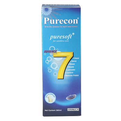 Purecon Puresoft Soft Contact Lens Solution for Sensitive Eyes 380 ml - Eyecare Lenses
