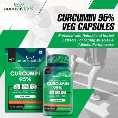 NourishVitals Curcumin 500 mg Veg Capsule 60's - Herbal Dietary Supplement