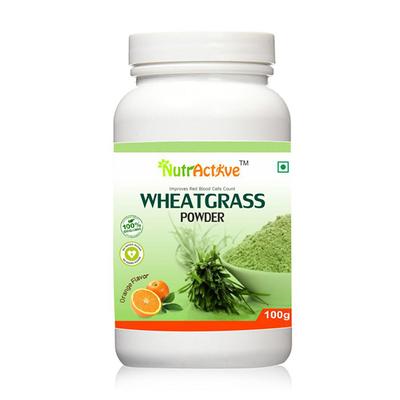NutrActive Wheatgrass Powder - Orange Flavour 100 gm - Speciality Medicines