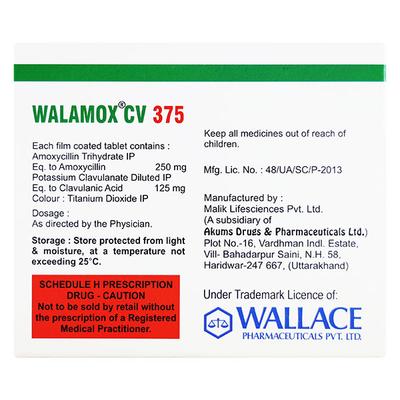 WALAMOX CV 375 Tablet 6's - Bacterial Infections-Pen
