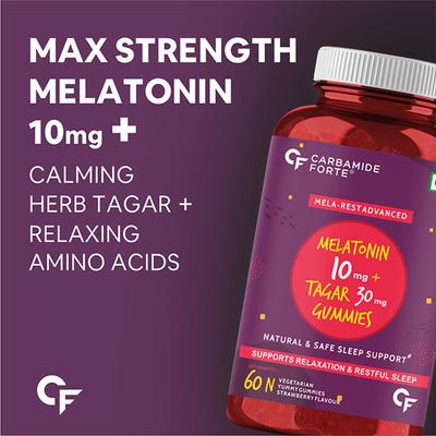 CF Melatonin + Tagara Veg Gummies 60's - Mental Health