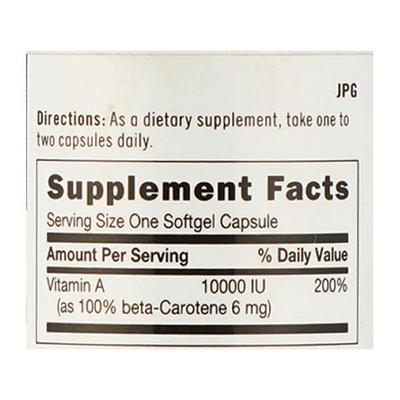 GNC Beta-Carotene 6 mg Softgel Capsule 100's - Workout Essentials