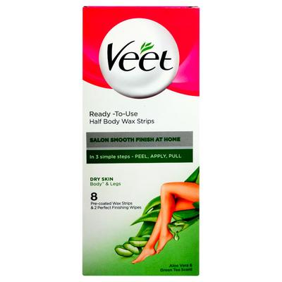 Veet Full Body Waxing Kit - Dry Skin Strips 8's - Shaving & Hair Removal