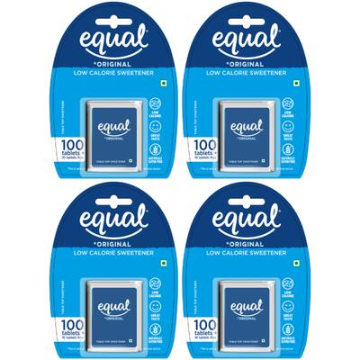 Equal Original Sweetener Tablet (Pack of 4 x 100's) (Free 10's Tablet Each) 1's - Sweeteners