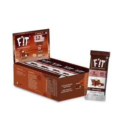 F'iT Complete Nutrition Bar - Chocolate (Pack of 12 x 50 gm) - Nutritional Bars