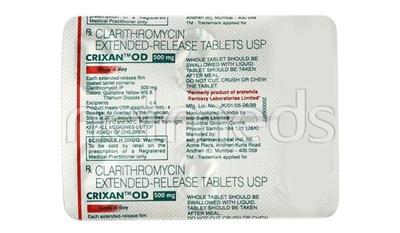 Crixan OD 500mg Tablet 6'S - Bacterial Infections-Mac