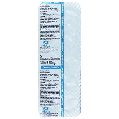 ONMOL 650 Dispersible Tablet 10's - Fever-Ana