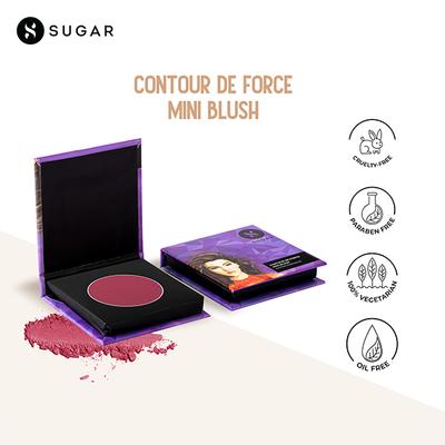 SUGAR Cosmetics Contour De Force Mini Blush - 02 Pink Pinnacle (Deep Rose) 4 gm - Blushes