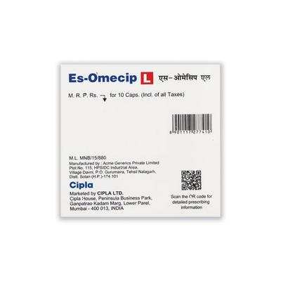 ES OMECIP L Capsule 10's - Ulcer/Reflux/Flatulence-Aaa