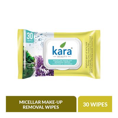 Kara Beauty Micellar Make Up Removal Wipes - Lavender & Seaweed 30's - Make Up Removers