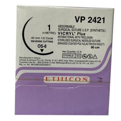 Johnson & Johnson Ethicon Vicryl Plus Absorbable Surgical Suture (90 cm) (VP2421) 1's - Bandages & Dressings