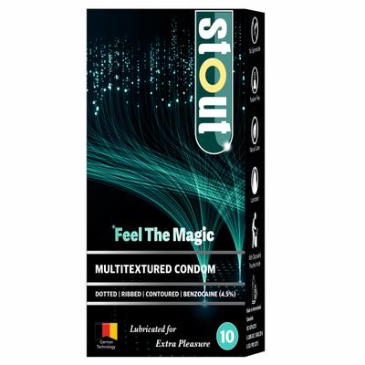 Stout Multitextured Feel The Magic Condoms 10's - Plain/Flavoured Condoms