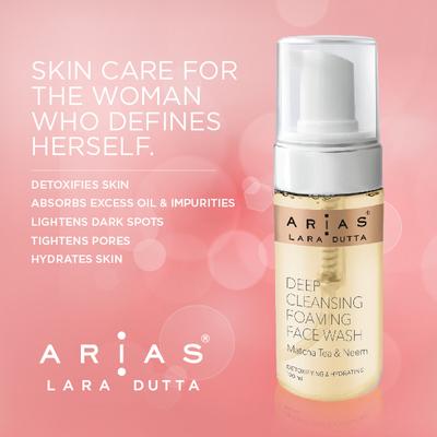 Arias by Lara Dutta Deep Cleansing Foaming Face Wash - Matcha Tea & Neem 100 gm - Face Wash & Cleansers