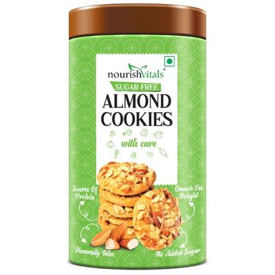 NourishVitals Sugar Free Almond Cookies 120 gm - Nutritional Bars
