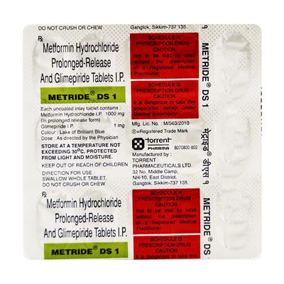 METRIDE DS 1mg Tablet 15's - Diabetes-Ant