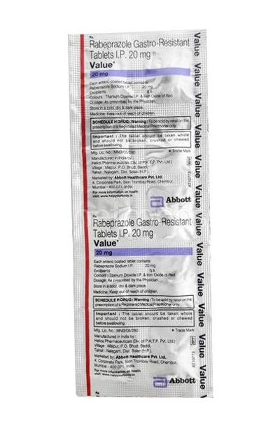 Value 20mg Tablet 10'S - Ulcer/Reflux/Flatulence-Aaa