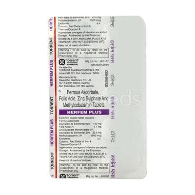 Herfem Plus Tablet 10'S - Anaemia-VMA