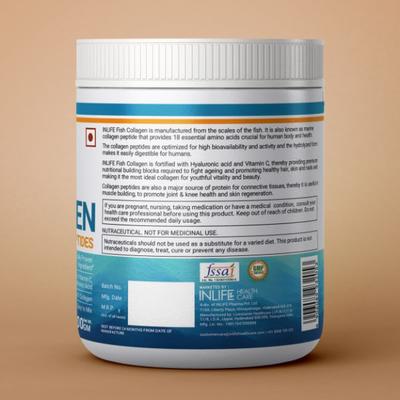 Inlife Hydrolyzed Fish Collagen Powder - Orange 200 g - Hair & Skin