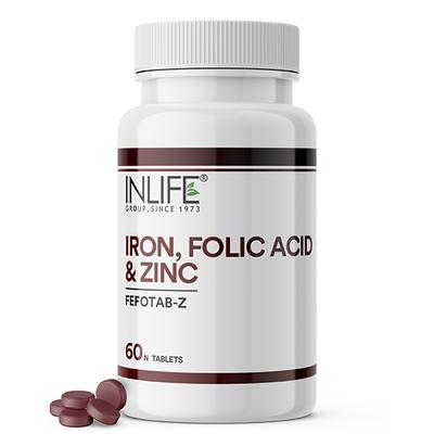 Inlife Iron Folic Acid Zinc FEFOTAB-Z Tablets 60's - Calcium And Minerals