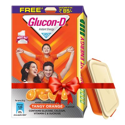 Glucon-D Instant Energy Powder - Tangy Orange (Refill) (Shaker Worth Rs.100) 450 g - Energy Drinks