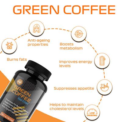 Vitaminhaat Green Coffee Bean Extract 750 mg Capsule 90's - Weight Loss