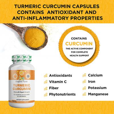 Organic Veda Turmeric Curcumin Veg Capsule 120's - Pure Herbs
