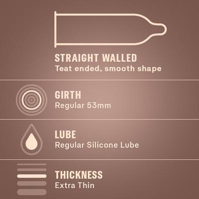 Durex Extra Thin Condoms - Intense Chocolate 10's - Plain/Flavoured Condoms