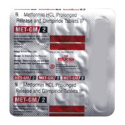 MET GM 2 Tablet 15's - Diabetes-Ant