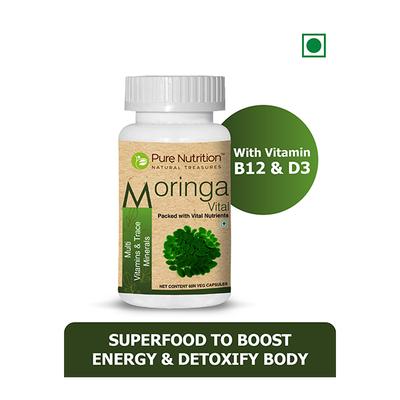 Pure Nutrition Moringa Vital Veg Capsule 60's - Herbal Dietary Supplement