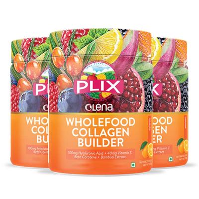 Plix Olena Wholefood Collagen Builder Powder - Orange (Pack of 3 x 200 gm) 1's - Hair & Skin