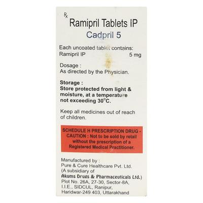 Cadpril 5mg Tablet 10'S - Hypertension-ACE