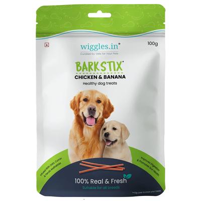 Wiggles Barkstix Dog Treats - Chicken & Banana 100 gm - Petfood