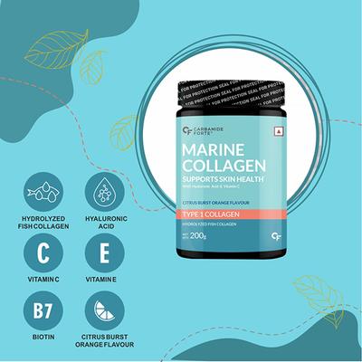 CF Marine Collagen Powder - Citrus Burst Orange Flavour 200 gm - Calcium And Minerals