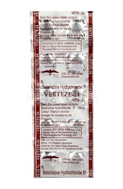 Verteze 24mg Tablet 10'S - Vertigo-Ant