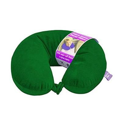 VIAGGI Microbead Travel Neck Pillow with Fleece - Hunter Green - Pads And Pillows