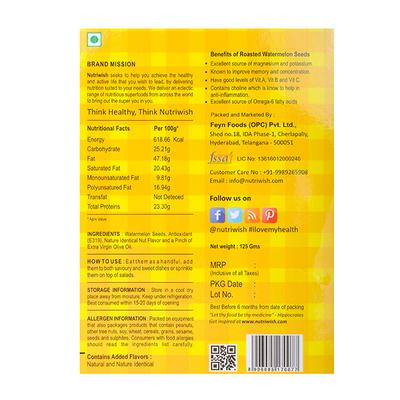 Nutriwish Roasted Watermelon Seeds 125 gm - Nutritional Bars