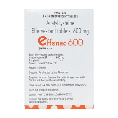 EFFENAC 600 ORANGE FLAVOUR Effervescent Tablet 2X10's - Cough And Cold-Cou