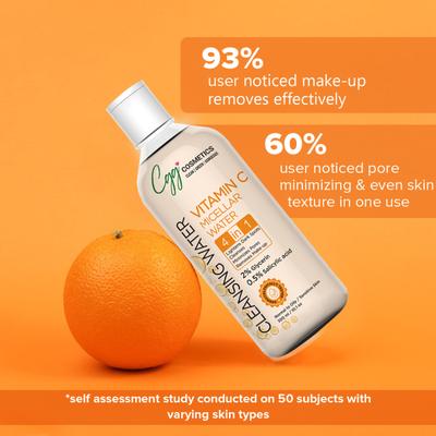 CGG Cosmetics Vitamin C Micellar Cleansing Water- For All Skin Types 300 ml - Face Wash & Cleansers