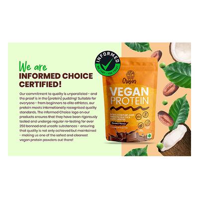 Origin Nutrition Vegan Protein Powder - Chocolate Flavour 750 gm - Whey Proteins