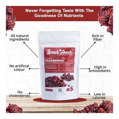 Snack Amor Dried Cranberry 100 gm - Herbal Dietary Supplement