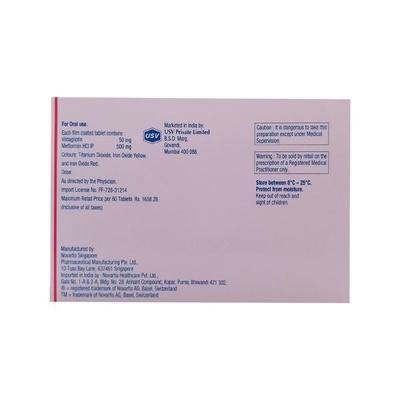 Jalra M 50/500mg Tablet 10'S - Diabetes-Ant