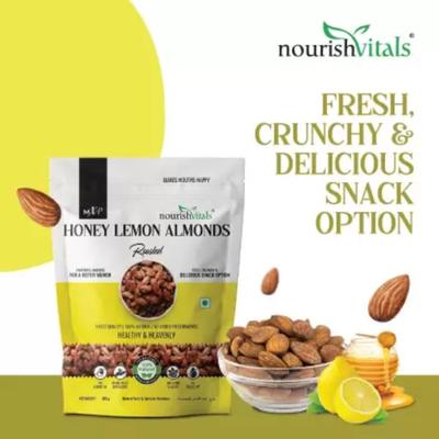 NourishVitals Honey Lemon Almonds Roasted Snacks 200 gm - Nutritional Bars