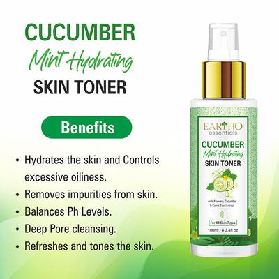 Eartho Essentials Mint Hydrating Skin Toner - Cucumber 100 ml - Toners