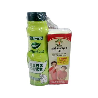 Dabur Mahanarayan Tail 100 ml with Free Dabur Kabz Over Granules 120 gm - Pain Relief (Ayush)