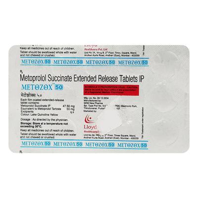 METOZOX 50 Tablet 15's - Hypertension-Bet