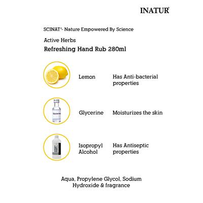 Inatur Refreshing Hand Rub Hand Sanitizer 280 ml - Hand Sanitizer