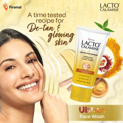Lacto Calamine Ubtan Face Wash - Sandalwood With Saffron, Neem, Almond & Turmeric 100 ml - Face Wash & Cleansers